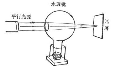 演示球形水透镜的聚光作用